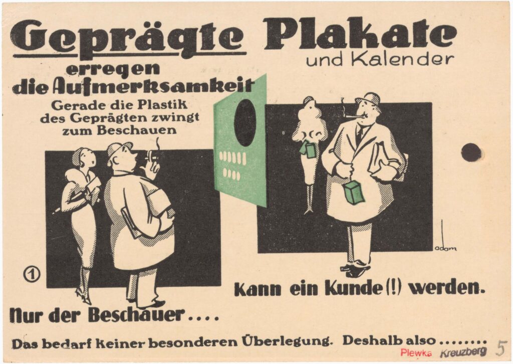 Advertising Postcard for Poster Printing Company “A. Rennefeld”Alte Jakobstr. 11–12, no date (sent in 1934), SPP / FHXB 5342