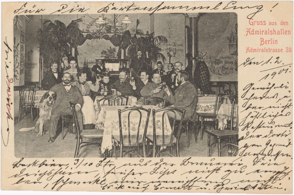 Inscribed with “For the postcard collection!”Admiralstr. 38, no date (sent in 1901), SPP / FHXB 0037